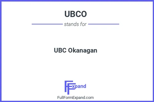 Full form of UBCO