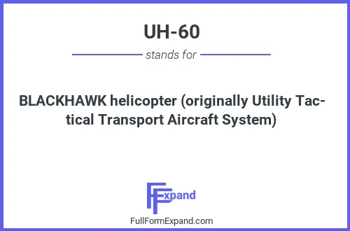 Full form of UH-60