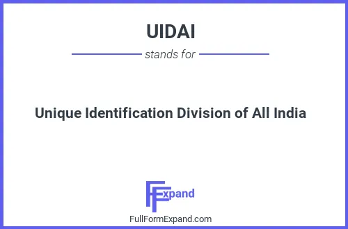Full form of UIDAI