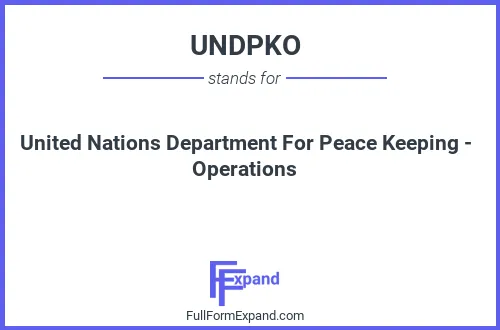 Full form of UNDPKO