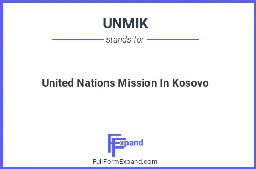 Full form of UNMIK