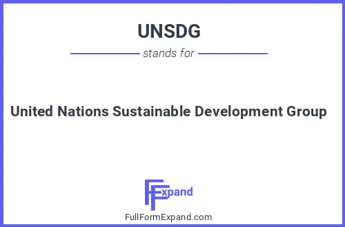 Full form of UNSDG