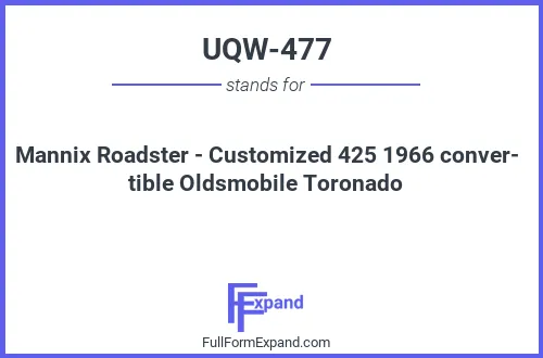 Full form of UQW-477