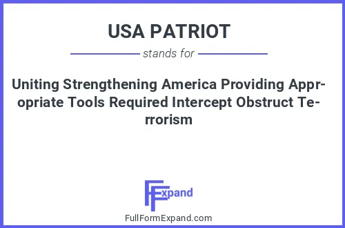 Full form of USA PATRIOT
