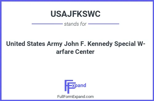 Full form of USAJFKSWC