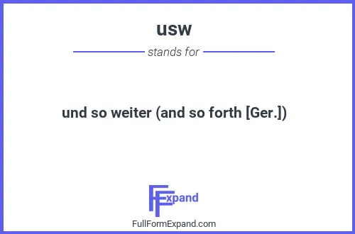 Full form of usw