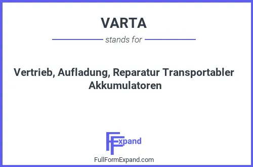 Full form of VARTA