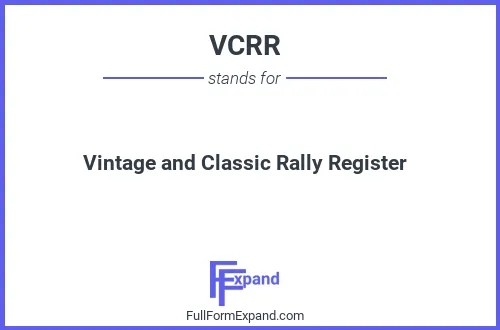 Full form of VCRR