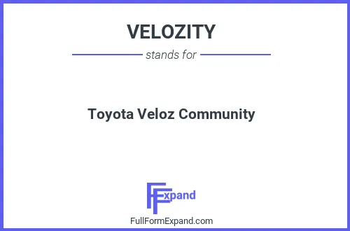 Full form of VELOZITY