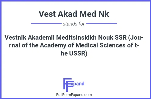 Full form of Vest Akad Med Nk