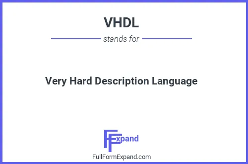 Full form of VHDL