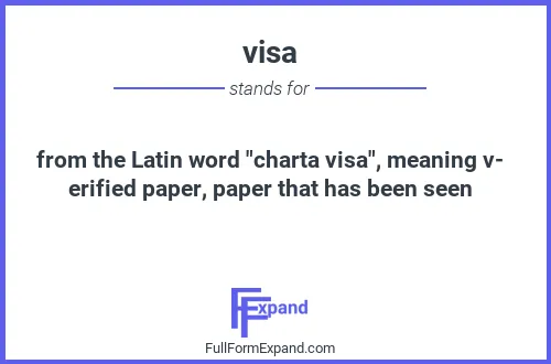 Full form of visa