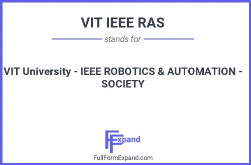 Full form of VIT IEEE RAS