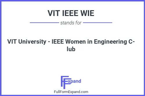 Full form of VIT IEEE WIE