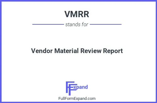 Full form of VMRR