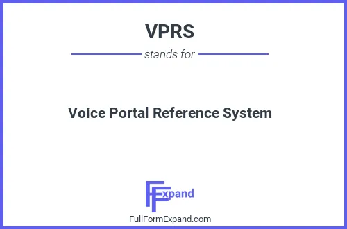 Full form of VPRS