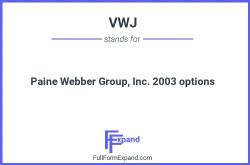 Full form of VWJ