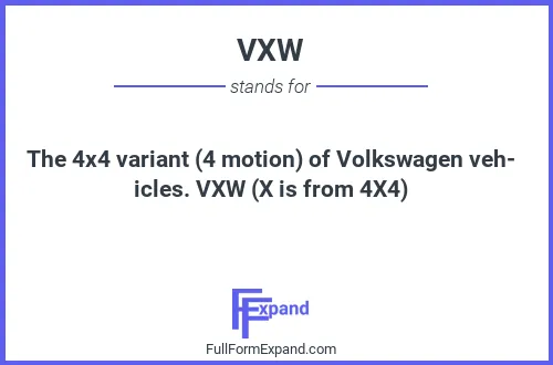 Full form of VXW