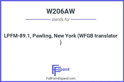 Full form of W206AW