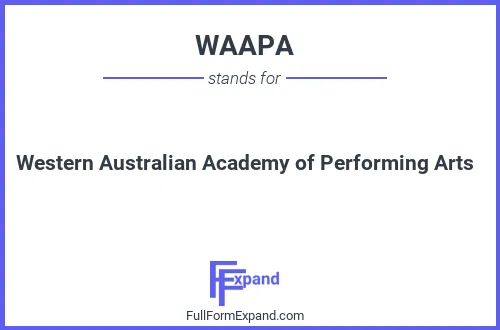Full form of WAAPA