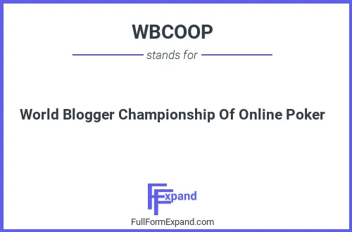 Full form of WBCOOP