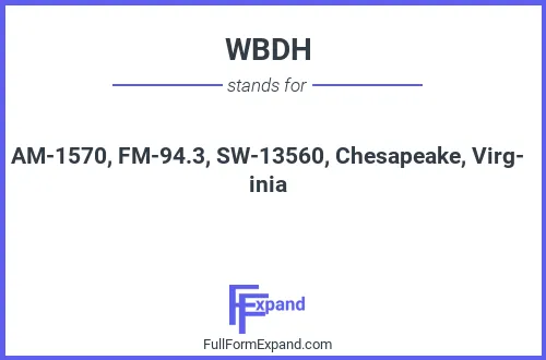 Full form of WBDH