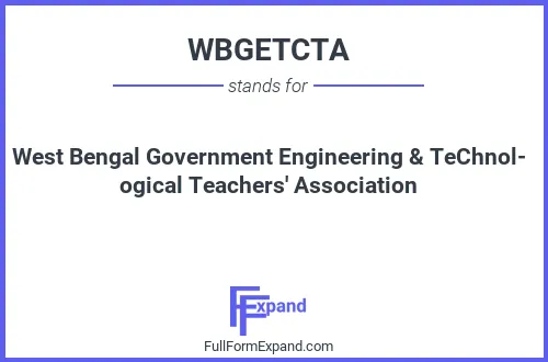 Full form of WBGETCTA