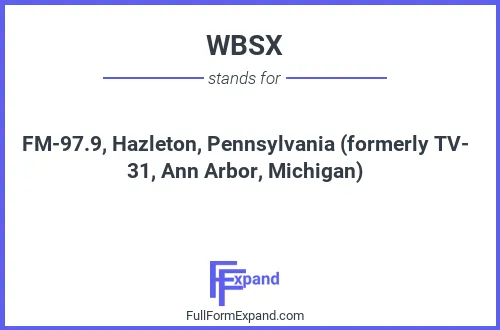 Full form of WBSX