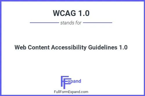 Full form of WCAG 1.0
