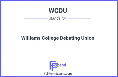 Full form of WCDU