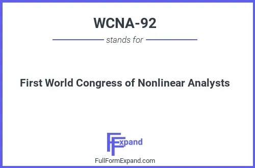 Full form of WCNA-92