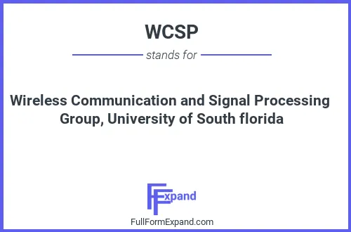 Full form of WCSP