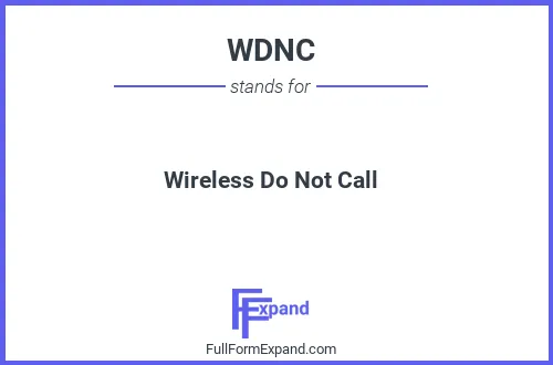 Full form of WDNC