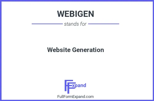 Full form of WEBIGEN