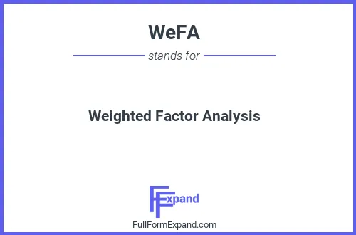 Full form of WeFA