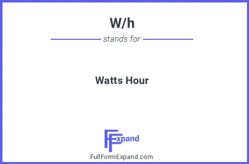 Full form of W/h
