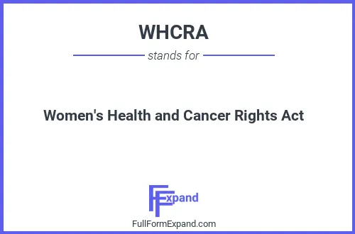 Full form of WHCRA