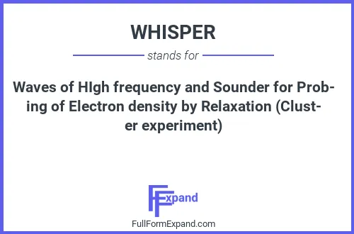 Full form of WHISPER