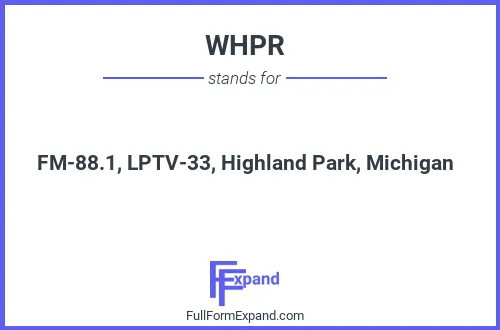 Full form of WHPR