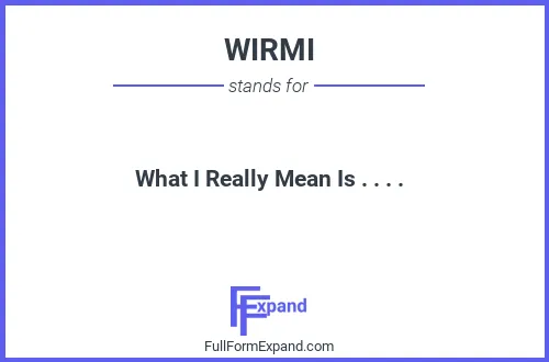 Full form of WIRMI