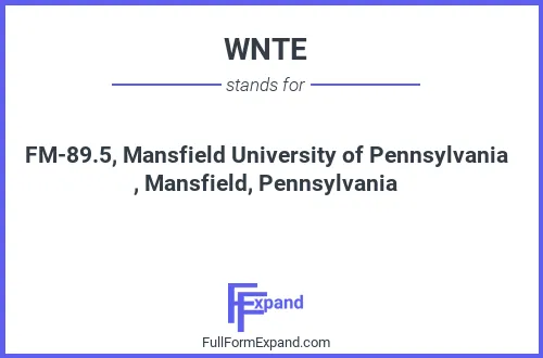 Full form of WNTE