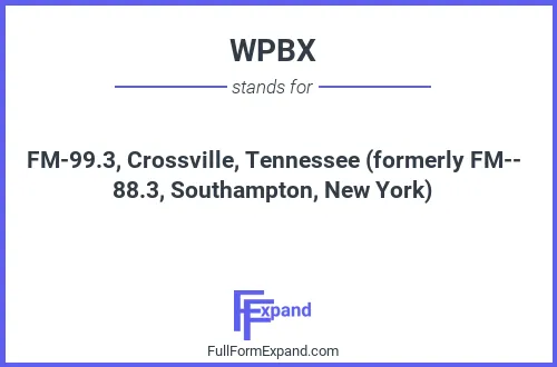 Full form of WPBX