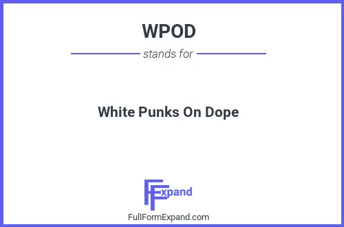 Full form of WPOD