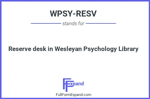 Full form of WPSY-RESV