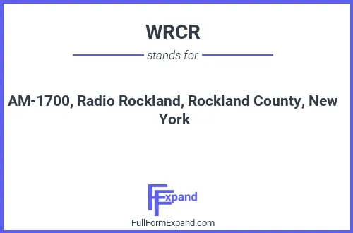 Full form of WRCR