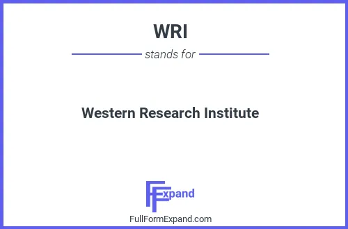 Full form of WRI