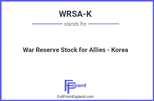 Full form of WRSA-K