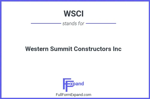 Full form of WSCI