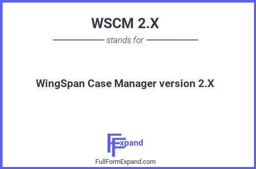 Full form of WSCM 2.X