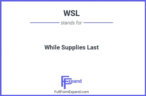 Full form of WSL